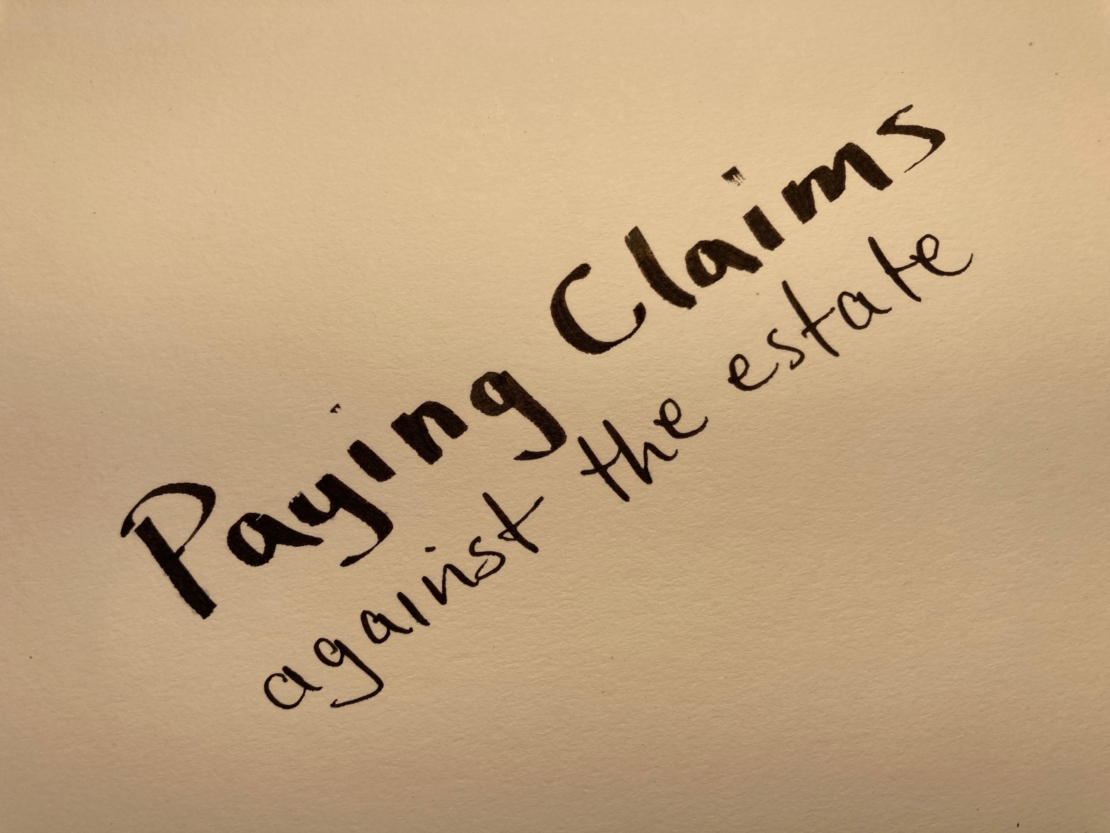 Paying claims against the estate